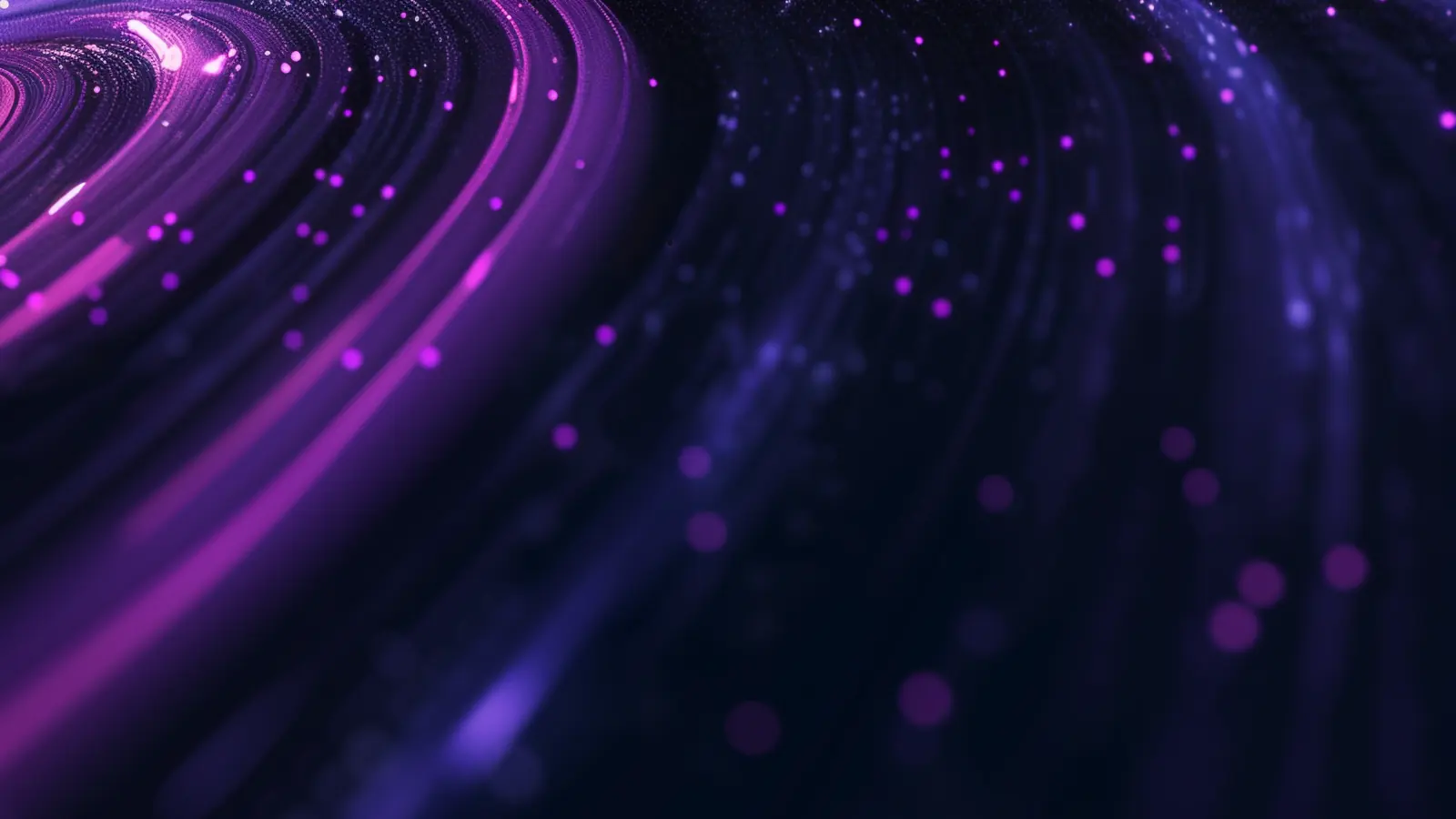 Sweeping bands of violet light scattered with drifting particles